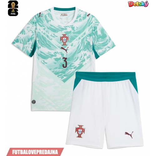 Lacne Dětský Futbalové dres Portugalsko Ruben Dias #3 MS 2026 Krátky Rukáv - Preč (+ trenírky)